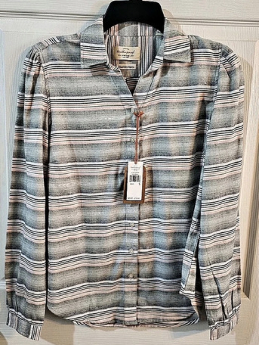 Weatherproof Vintage 79 Seaspraway Striped Button Down Blue & White Size Small